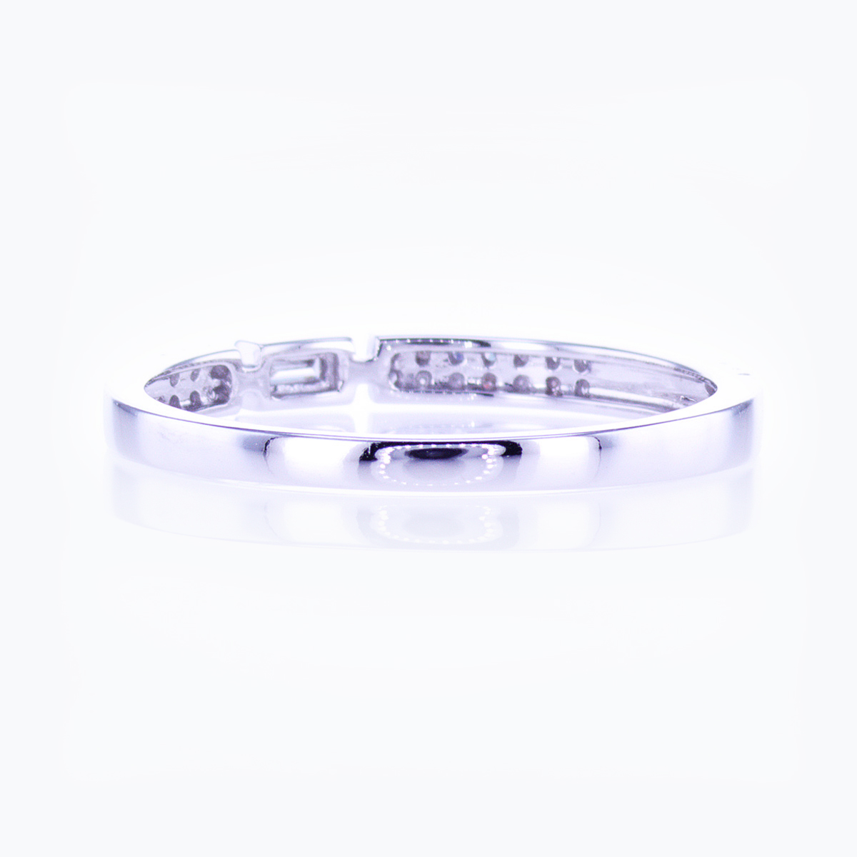 Double Diamond Row Wedding Band